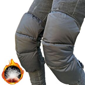 Knee Pads Motorcycle Windproof Adjustable Leg Knee Warmer Lightweight Down Knee Braces Leg Sleeves Waterproof Soft Cozy Leg Knee Covers Leg Protector for Ski Riding Outdoor Activities