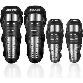 Gute Knee Pads Elbow Pads 4Pcs - 2 in 1 Dirt Bike Knee and Shin Guards/Elbow Guards, Motorcycle Protective Gear Set with Adjustable Knee Cap Pads Protector for Motocross ATV Skating Mountain Bike