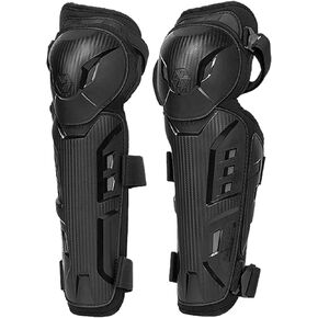 SCOYCO 4pcs Motorcycle Knee Shin Guards Black Adjustable Long Leg Sleeve Protective Gear Anti-Slip Knee Cap Pads Protector Armor for Motocross Racing Mountain Biking