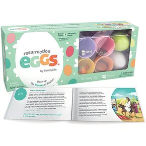 Family Life Resurrection Eggs — 12 Piece Easter Eggs Set with Booklet & Religious Figurines — Tells the Story of Easter — Eggs for Easter Egg Hunt