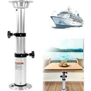 HWHongRV 3 Levels Adjustable RV Boat Table Pedestal, Detachable Aluminum Alloy RV Table Legs Stand Base Telescoping Mount Frame 17-28 Inch Height Range for RV Marine Boat Marine Yacht