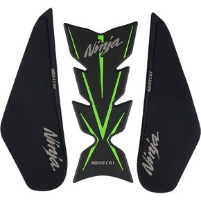 Compatible Kawasaki Ninja 400 Motorcycle Fuel Tank Pad Kit Side Fuel Knee Guard Sticker Fuel Tank Protector (BLACK)