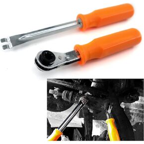 Automatic Slack Adjuster Release Tool and Wrench Fork End Release Tool and Double Square Ratcheting Wrench for Air Brake System Adjustments