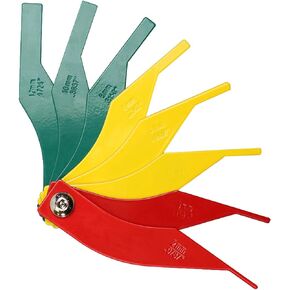 Brake Lining Thickness Gauge, 8 Piece Steel Automotive Brake Pad Measuring Tool, Disc and Drum Brake Lining Gauge Set- Color Coded/SAE & Metric/Durable/Heavy Duty Brake Lining Measuring Tool