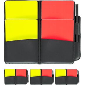 SAWHOX Soccer Referee Cards, 5-Pack Durable Red and Yellow Cards for Soccer Volleyball Rugby Baseball Wear-Resistant Referee Cards with Pencil Ideal for All Levels of Play & Training