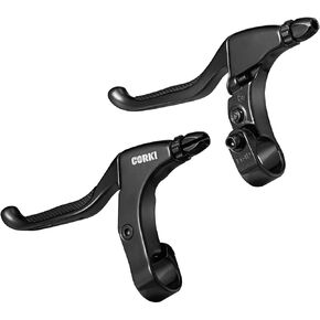 Corki Cycles Pair of Bike Brake Levers -2.5cm Diameter Aluminum Alloy Bicycle Brake Handle for Mountain Bike, Road Bike - Black