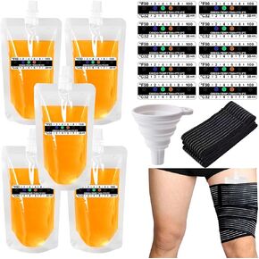 17 Pcs Urine Test Complete Kit Includes 5 Transparent Bags,10 Adhesive Temperature Test Strips,Filling Funnel，47"Adjustable Hidden Leg Straps,Portable Travel Urine Test Bag