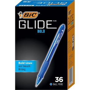 BIC VLGBP41-Blu Velocity Bold Retractable Ball Pen, Bold Point (1.6mm), Blue, 4-Count