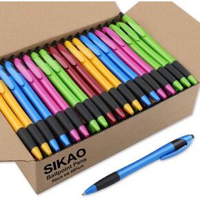Pens Bulk, 60Pack Gripped Slimster Bulk Pens Ballpoint Smooth Writing Pens No Smear, Retractable Pens Black Ink 1.0mm, Wholesale Click Pens, Server Pens, School Office Supplies