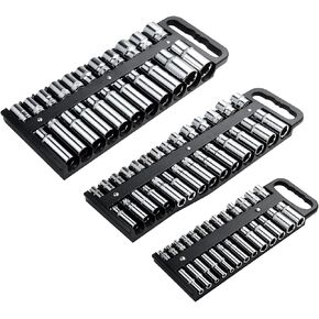 ALOANES Magnetic Socket Organizer, Portable Socket Organizer Tray, 1/2 Drive Socket Storage Tray, Fits Deep & Shallow Sockets,Holds up to 1.2 Inch (30mm) Sockets