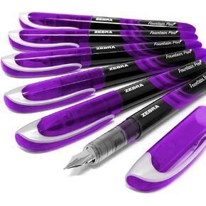 Zebra Fuente - Disposable Fountain Pen - Purple Ink - Pack of 6