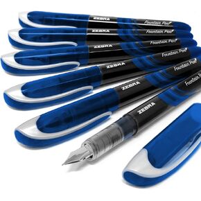 Zebra Fuente - Disposable Fountain Pen - Blue Ink - Pack of 6