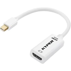 USKyper-4777 1 Pack 4k Gold Plated Mini DisplayPort to HDMI Adapter Mini DP Compatible for Thunderbolt MacBook Pro, MacBook Air, Mac Mini, Microsoft Surface Pro 3/4 (1, White)