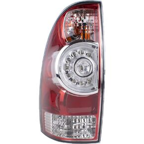 Boine Compatible With 2005-2015 Toyota Tacoma Pickup Driver and Passenger Side Black Bezel Red Smoked Tail Light LED Lens - Bulb and Harness Included 8155004160 8156004160