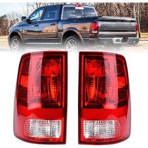 Nakuuly Tail Lights Rear Lamp Compatible With 2009-2018 Dodge Ram 1500 2500 3500 Pickup Driver and Passenger Side Taillights Brake Signal Assembly with Bulbs # 55277415AD 55277414AE