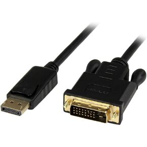 StarTech.com 3ft (1m) DisplayPort to DVI Cable - 1080p Video - Active DisplayPort to DVI Adapter Cable - DisplayPort to DVI-D Cable Converter Single Link - DP 1.2 to DVI Monitor Cable (DP2DVIMM3BS)