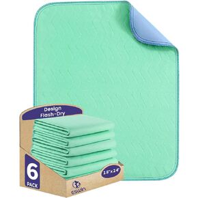 Washable Underpads,24" x 36" (Pack of 4) - Super Absorbency Reusable Bedwetting Incontinence Pads for Kids, Adults, Elderly, and Pets - Waterproof Protective Pad for Couch, Sofa, Floor,Bed
