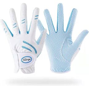Kids Golf Gloves Pink Golf Glove Leather Elastic Fabric Breathable Junior Golf Glove Left and Right Handed Golf Glove Golf Accessories for Kids - A Pair