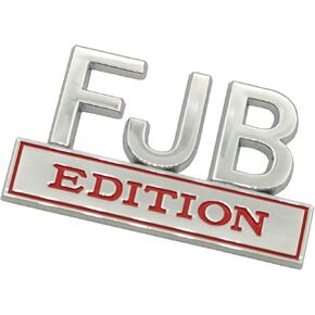2 حزمة FJB Edition Emblem 3D Fender Badge صائق استبدال شاحنة السيارة للمركبات العالمية والسيارات والشاحنات وسيارات الدفع الرباعي كروم أسود in Saudi Arabia