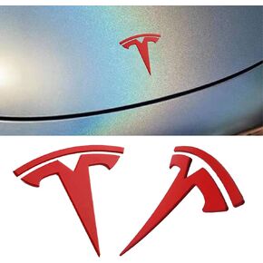YHCDSEA Metal Logo Badge Replacement Sticker fit for Tesla Model Y Emblem Replace Stickers Accessories (Glossy Black)