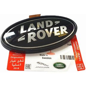 Land Rover Rear Body Oval Badge - Black ON Silver - Genuine Part# DAH500330 by Land Rover