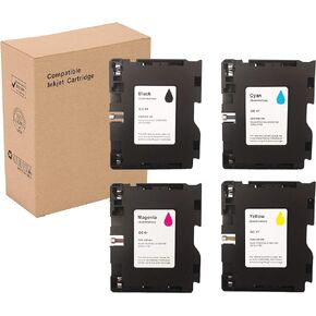 4 Pack GC41 Sublimation Ink Cartridge Heat Transfer Compatible for Ricoh GC41 for Ricoh IPSiO SG3100 SG2100 SG2100L SG2010L (1Black,1Cyan, 1Magenta, 1Yellow)