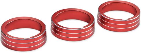 Auovo Air Conditioning Knob Trims Compatible with Jetta Atlas Taos Tiguan Golf R Passat Aluminum Alloy AC Climate Control Knob Rings Radio Volume Button Knob Covers Car Interior Accessories (Red) in Saudi Arabia