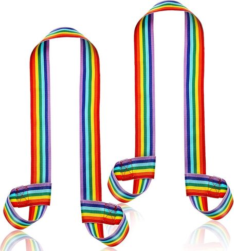 2 Pieces Rainbow Skate Leash Adjustable Skate Boot Carrier Strap Skate Shoulder Sling Leash Roller Skate Shoulder Strap for Child Skates in Saudi Arabia