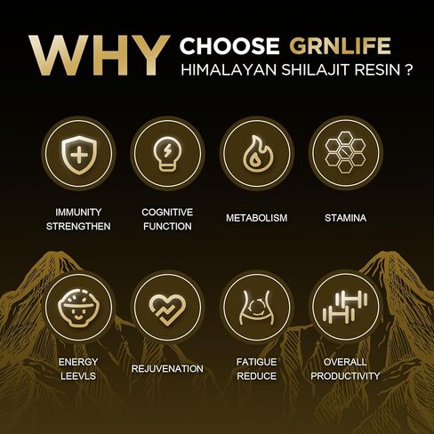 شيلاجيت راتنج شيلاجيت العضوي النقي من الهيمالايا - 600 مجم أقصى فعالية مكمل شيلاجيت طبيعي من الدرجة الذهبية مع 85+ من المعادن النزرة وحمض الفولفيك للطاقة والمناعة، 60 جرامًا in Kuwait