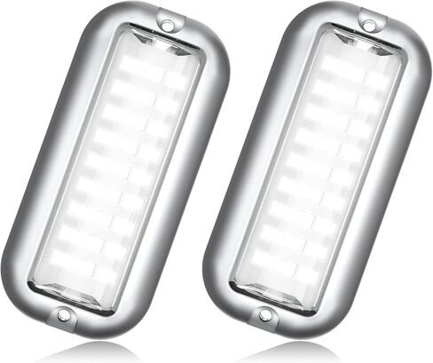مصباح القارب LED البحري BASIKER BS1 (2x1200LM 27LED)، 10-36 فولت، 316 من الفولاذ المقاوم للصدأ، IP68، الهواء أو تحت الماء، حامل سطحي مصمم لسفن الرحلات البحرية واليخوت والقوارب والمراكب الشراعية والعائمة والعارضة (أبيض) in Saudi Arabia