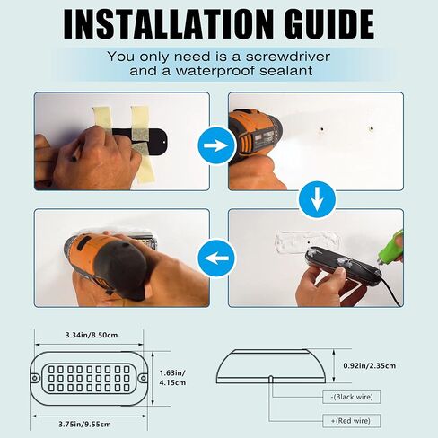 مصباح القارب LED البحري BASIKER BS1 (2x1200LM 27LED)، 10-36 فولت، 316 من الفولاذ المقاوم للصدأ، IP68، الهواء أو تحت الماء، حامل سطحي مصمم لسفن الرحلات البحرية واليخوت والقوارب والمراكب الشراعية والعائمة والعارضة (أبيض) in Saudi Arabia