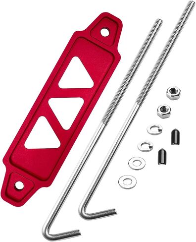 Battery Hold Down Sets,With Billet Aluminum Battery Tie Down Bracket And 18-8(304) Stainless Steel J bolts(Black) in Saudi Arabia