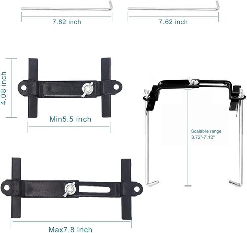بطارية GEPHYNM مع الاستمرار، ربط البطارية العملي للسيارة، مجموعة تثبيت البطارية مع مسامير J مقاومة للصدأ مقاس 8 بوصات، حامل بطارية السيارة قابل للتعديل in Kuwait