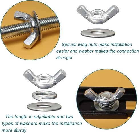 بطارية GEPHYNM مع الاستمرار، ربط البطارية العملي للسيارة، مجموعة تثبيت البطارية مع مسامير J مقاومة للصدأ مقاس 8 بوصات، حامل بطارية السيارة قابل للتعديل in Kuwait