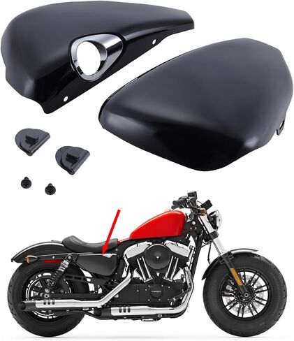 Pair Motorcycle Left Right Battery Side Covers For Harley Sportster XL 883 1200 2014 - ABS Fairing Panel Bright Black in Saudi Arabia