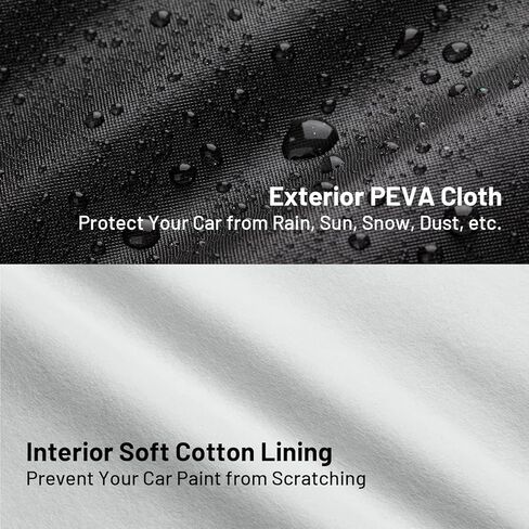 غطاء سيارة Favoto SUV مقاوم للماء - لجميع الأحوال الجوية للسيارات 6 طبقات شديدة التحمل في الهواء الطلق غطاء سيارة كامل للحماية من الشمس مع سحاب جانبي وأشرطة مقاومة للرياح، مناسب عالمي لسيارات الدفع الرباعي (188-198 بوصة) in Kuwait