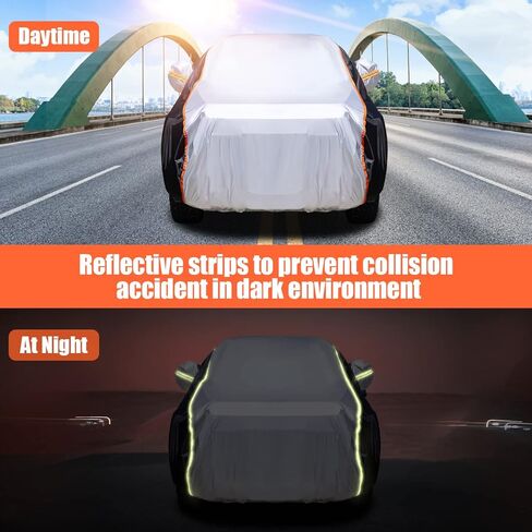 غطاء شاحنة Sailnovo، أغطية سيارة شاحنة بيك أب كاملة في الهواء الطلق شديدة التحمل ومقاومة للماء في جميع الأحوال الجوية، تناسب Ford F-150 F-250 F-350، شيفروليه سيلفرادو/GMC Sierra 1500-3500، Nissan Titan 2008-2015 إلخ in Kuwait