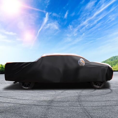 غطاء شاحنة Sailnovo، أغطية سيارة شاحنة بيك أب كاملة في الهواء الطلق شديدة التحمل ومقاومة للماء في جميع الأحوال الجوية، تناسب Ford F-150 F-250 F-350، شيفروليه سيلفرادو/GMC Sierra 1500-3500، Nissan Titan 2008-2015 إلخ in Kuwait