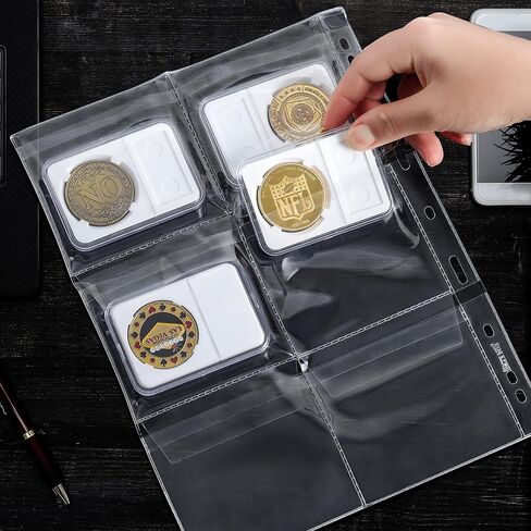 صفحات جمع العملات المعدنية من العم بول 5 أوراق و6 جيوب قياسية و9 فتحات جيب للعملات المعدنية وأكمام تجميع للعملات المعدنية CS03506 in Kuwait