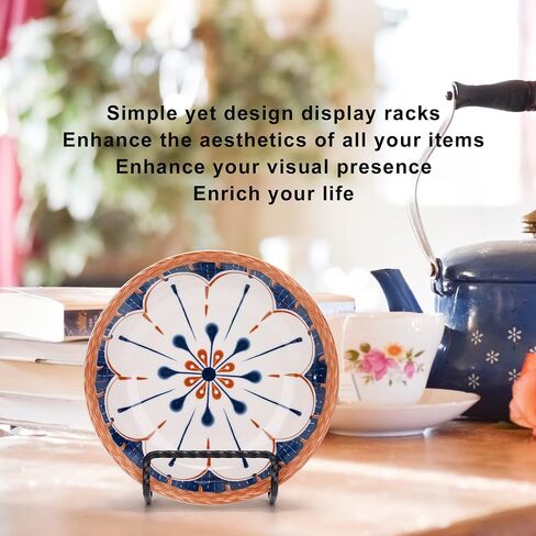 Wooden Plate Stand, 9 Inch Decorative Ornament Display Stand, Plate Holders for Displaying, Picture Frame Holder Stand, Cookbook Stand for Recipe Books, Photos & Collectibles in Saudi Arabia