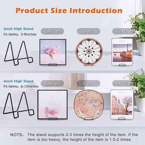 Wooden Plate Stand, 9 Inch Decorative Ornament Display Stand, Plate Holders for Displaying, Picture Frame Holder Stand, Cookbook Stand for Recipe Books, Photos & Collectibles in Saudi Arabia