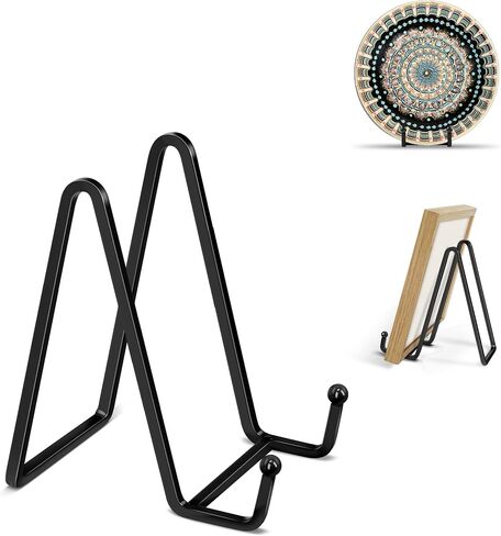 Wooden Plate Stand, 9 Inch Decorative Ornament Display Stand, Plate Holders for Displaying, Picture Frame Holder Stand, Cookbook Stand for Recipe Books, Photos & Collectibles in Saudi Arabia