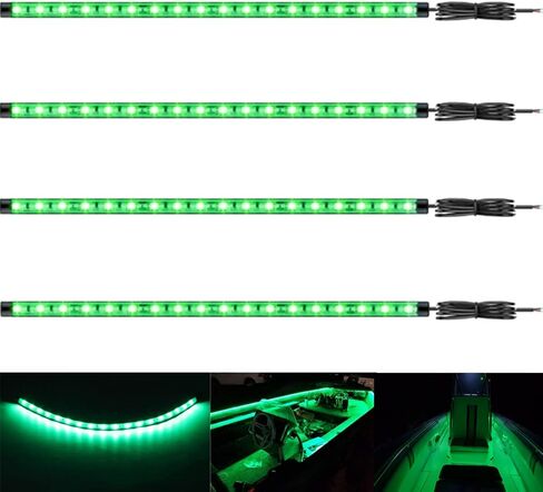 Vbakor Boat Led Strip Lights، 4 قطع 24 بوصة للقوارب البحرية الداخلية أضواء الملاحة على سطح السفينة، شريط أضواء LED بحري فائق السطوع مقاوم للماء لقارب صيد عائم 12 فولت يخت قارب شراعي كاياك (أزرق) in Kuwait
