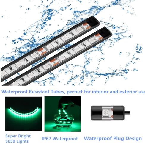 Vbakor Boat Led Strip Lights، 4 قطع 24 بوصة للقوارب البحرية الداخلية أضواء الملاحة على سطح السفينة، شريط أضواء LED بحري فائق السطوع مقاوم للماء لقارب صيد عائم 12 فولت يخت قارب شراعي كاياك (أزرق) in Kuwait