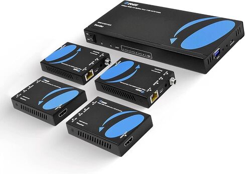 موزع موسع HDMI OREI 4K 1x4، كابل متعدد فوق واحد CAT6/7 4K@60 هرتز 4:4:4 HDCP 2.2 مع إدارة EDID عن بعد بالأشعة تحت الحمراء - ما يصل إلى 100 قدم - حلقة خارجية - زمن وصول منخفض - دعم كامل in Saudi Arabia