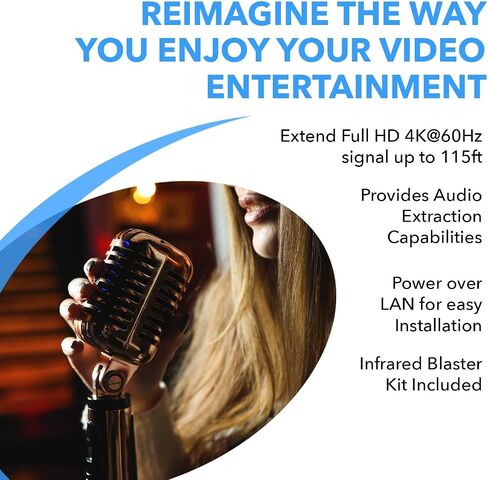 موزع موسع HDMI OREI 4K 1x4، كابل متعدد فوق واحد CAT6/7 4K@60 هرتز 4:4:4 HDCP 2.2 مع إدارة EDID عن بعد بالأشعة تحت الحمراء - ما يصل إلى 100 قدم - حلقة خارجية - زمن وصول منخفض - دعم كامل in Saudi Arabia