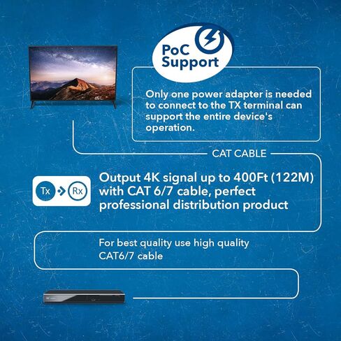 OREI 4K 1x4 HDMI Splitter 1 in 4 Out - Ultra HD @ 30 Hz 1x4 Ver. 1.4 HDCP, Power HDMI Supports 3D Full HD 1080P for Xbox, PS4 PS3 Fire Stick Blu Ray Apple TV HDTV - Adapter Included in Kuwait