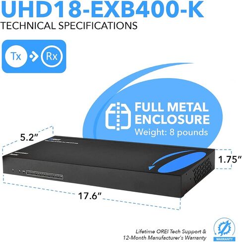 OREI 4K 1x4 HDMI Splitter 1 in 4 Out - Ultra HD @ 30 Hz 1x4 Ver. 1.4 HDCP, Power HDMI Supports 3D Full HD 1080P for Xbox, PS4 PS3 Fire Stick Blu Ray Apple TV HDTV - Adapter Included in Kuwait