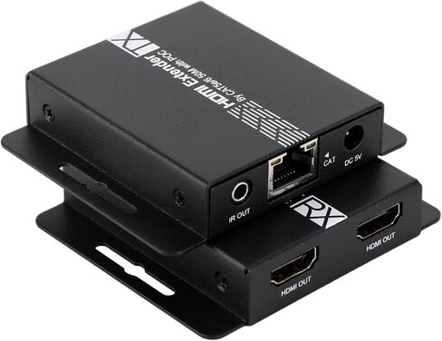 موسع HDMI KAIVMAN فوق Cat5e/6 حتى 196 قدمًا - موسع HDMI Ethernet Balun مع جهاز تحكم عن بعد بالأشعة تحت الحمراء، حلقة خارجية - يدعم دقة عالية كاملة 1080P@60 هرتز، EDID تلقائي، زمن انتقال صفر، منفذا إخراج in Saudi Arabia