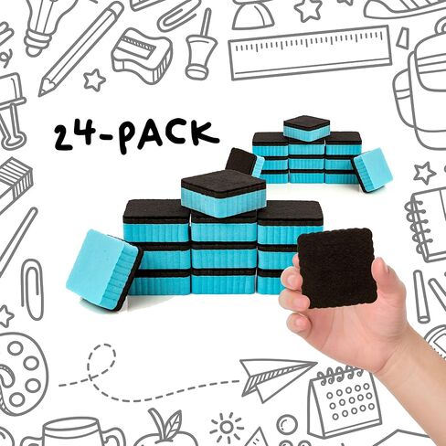 24-Pack of Premium Magnetic Dry Erase Erasers/Dry Erasers - 2" x 2" - Whiteboard Erasers for Classroom, Home and Office in Saudi Arabia